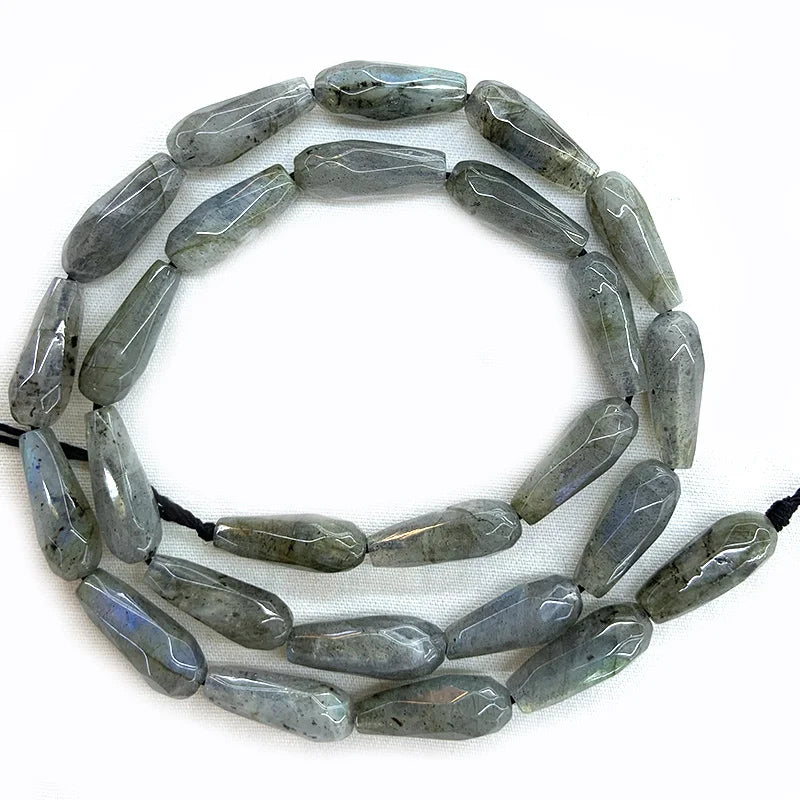Labradorite Sunstone Coral Fessoil Stone Beads 15'' Faceted Drop DIY Loose Beads