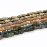 Labradorite Sunstone Coral Fessoil Stone Beads 15'' Faceted Drop DIY Loose Beads