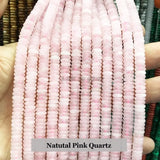 6x2mm Multicolor Abacus Beads Pink Quartz Green Aventurine Agate
