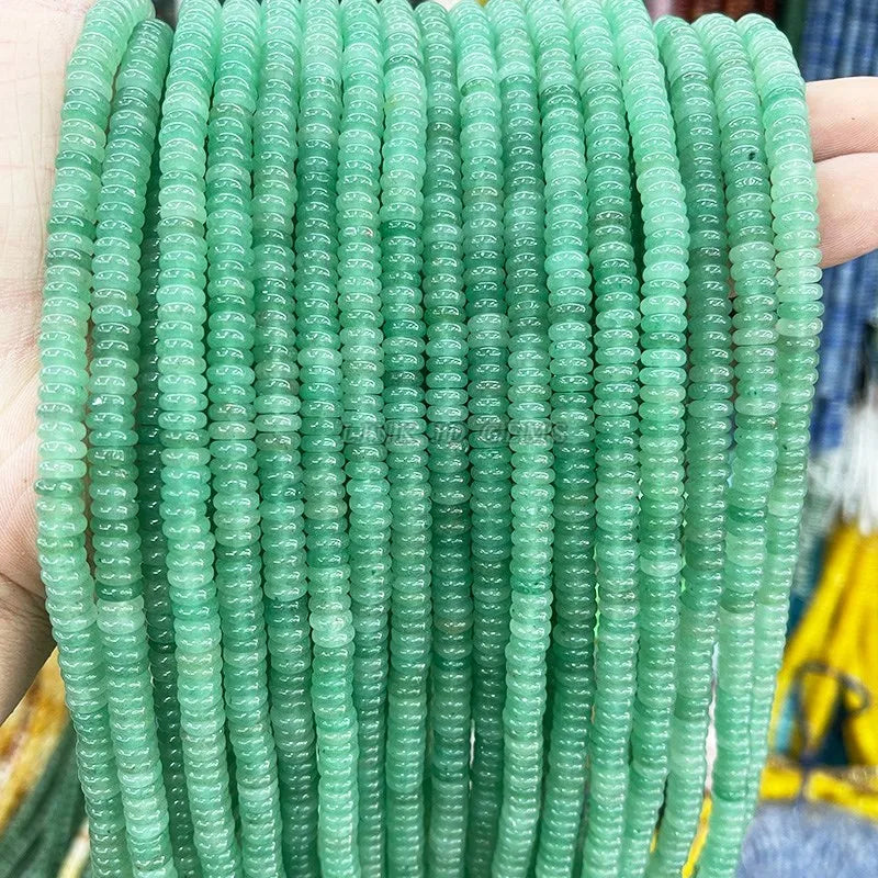 6x2mm Multicolor Abacus Beads Pink Quartz Green Aventurine Agate