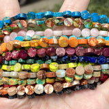 6x3mm Colorful Sea Sediment Stone Beads Opal Loose Flat Round Beads