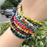 6x3mm Colorful Sea Sediment Stone Beads Opal Loose Flat Round Beads