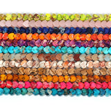 6x3mm Heart Stone Sea Sediment Jaspers Round Beads for Jewelry Making
