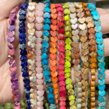 6x3mm Heart Stone Sea Sediment Jaspers Round Beads for Jewelry Making