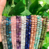 6x4mm Pink Quartz Amazonite Sunstone Beads Rondelle 7.5''