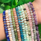 6x4mm Pink Quartz Amazonite Sunstone Beads Rondelle 7.5''
