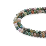 6x4mm Dark Green Indian Agates Spacer Beads