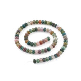 6x4mm Dark Green Indian Agates Spacer Beads