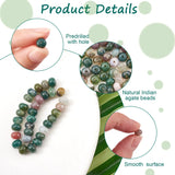 6x4mm Dark Green Indian Agates Spacer Beads