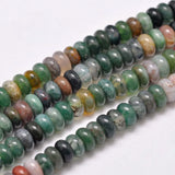 6x4mm Dark Green Indian Agates Spacer Beads