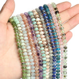 6x4mm Wheel Shape Rondelle Amethyst Lapis Lazuli Beads