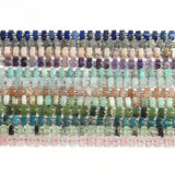 6x4mm Wheel Shape Rondelle Amethyst Lapis Lazuli Beads
