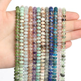 6x4mm Wheel Shape Rondelle Amethyst Lapis Lazuli Beads