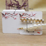 50pcs Brown Hair Card Jewelry Hair Clip Display Blank Paper Square Shape 6x6cm