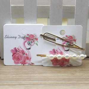 50pcs Brown Hair Card Jewelry Hair Clip Display Blank Paper Square Shape 6x6cm