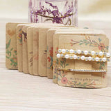 50pcs Brown Hair Card Jewelry Hair Clip Display Blank Paper Square Shape 6x6cm