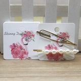 50pcs Brown Hair Card Jewelry Hair Clip Display Blank Paper Square Shape 6x6cm