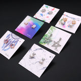 50pcs Macaron Earring Cards 6x6cm Printed Jewelry Display