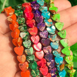 6x6mm Natural Stone Love Heart Triangle Spacer Beads for Jewelry Making