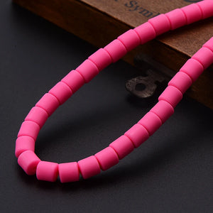 10Pcs 6x6mm Clay Barrel Beads 15'' Tube Spacer For Jewelry Making DIY