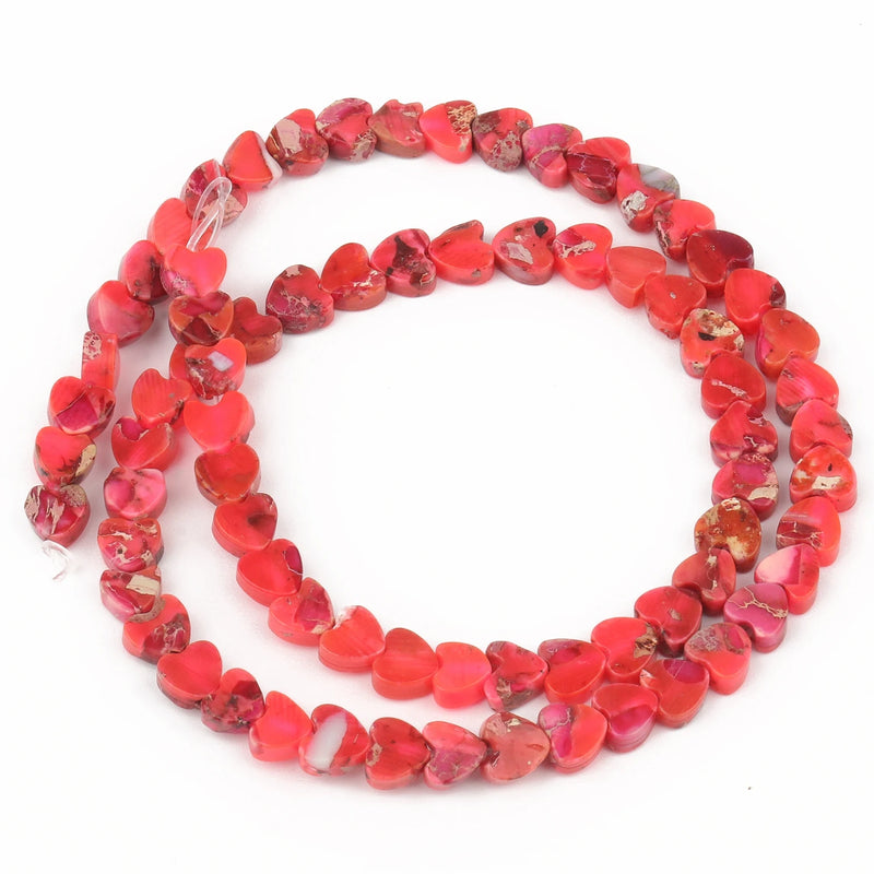 6x6mm Heart Shape Natural Stone Beads Multicolor Loose Beads Jewelry Making DIY