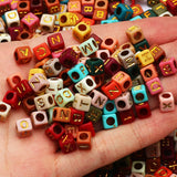 6x6mm Mixed Acrylic Letter Beads for Jewelry Making DIY Crafts