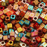 6x6mm Mixed Acrylic Letter Beads for Jewelry Making DIY Crafts