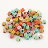 6x6mm Alphabet Spacer Beads for Jewelry Making DIY Bracelet Necklace