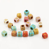 6x6mm Alphabet Spacer Beads for Jewelry Making DIY Bracelet Necklace