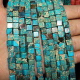 6x6mm Semi-precious Stone Beads Square Shape 10 Colors DIY Bracelet Necklace