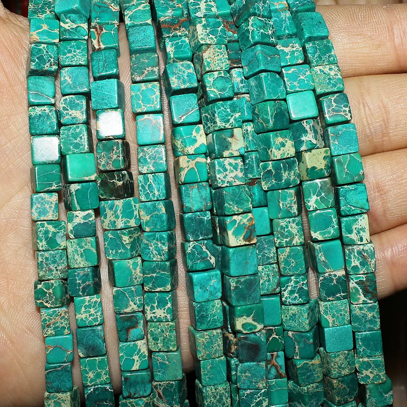 6x6mm Semi-precious Stone Beads Square Shape 10 Colors DIY Bracelet Necklace