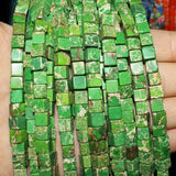6x6mm Semi-precious Stone Beads Square Shape 10 Colors DIY Bracelet Necklace