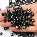 6x6mm Square Acrylic Letter Beads for DIY Jewelry Making