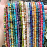 6x6x3mm Natural Sea Sediment Jaspers Stone Spacer Beads
