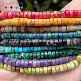 6x6x3mm Sea Sediment Jaspers Beads Round Loose Beads 15''
