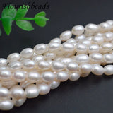 7x8mm Natural Freshwater Pearl Rice Shape Loose Beads 5 Strands/lot