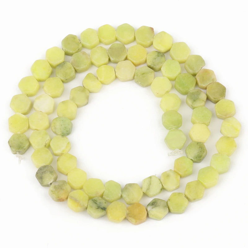 6x7mm AA Hexagon Sea Sediment Amazonite Natural Stone Bead