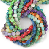 6x7mm AA Hexagon Sea Sediment Amazonite Natural Stone Bead