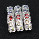 3pc 6x7x28mm Column Copper Spacer Beads Crystal Beads DIY Jewelry Making