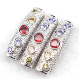 3pc 6x7x28mm Column Copper Spacer Beads Crystal Beads DIY Jewelry Making