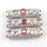 3pc 6x7x28mm Column Copper Spacer Beads Crystal Beads DIY Jewelry Making