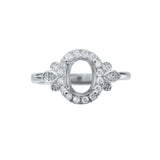 6x8MM Breast Milk Resin Oval Prong Ring Solid 925 Sterling Silver