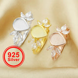 6x8MM Breast Milk Resin Ring, Sterling Silver Rose Plated Art Deco Setting