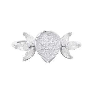 6x8MM Breast Milk Resin Ring, Sterling Silver Rose Plated Art Deco Setting