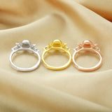 6x8MM Breast Milk Resin Ring, Sterling Silver Rose Plated Art Deco Setting