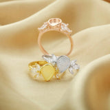 6x8MM Breast Milk Resin Ring, Sterling Silver Rose Plated Art Deco Setting