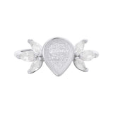 6x8MM Breast Milk Resin Ring, Sterling Silver Rose Plated Art Deco Setting