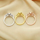 6x8MM Breast Milk Resin Ring, Sterling Silver Rose Plated Art Deco Setting