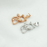 6x8MM Oval Prong Bezel Pendant Settings Rose Plated Kitty Cat Charm