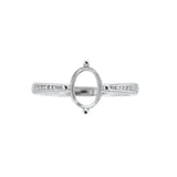 925 Silver Rose Plated Oval Prong Ring Blank Setting Bezel Adjustable Band